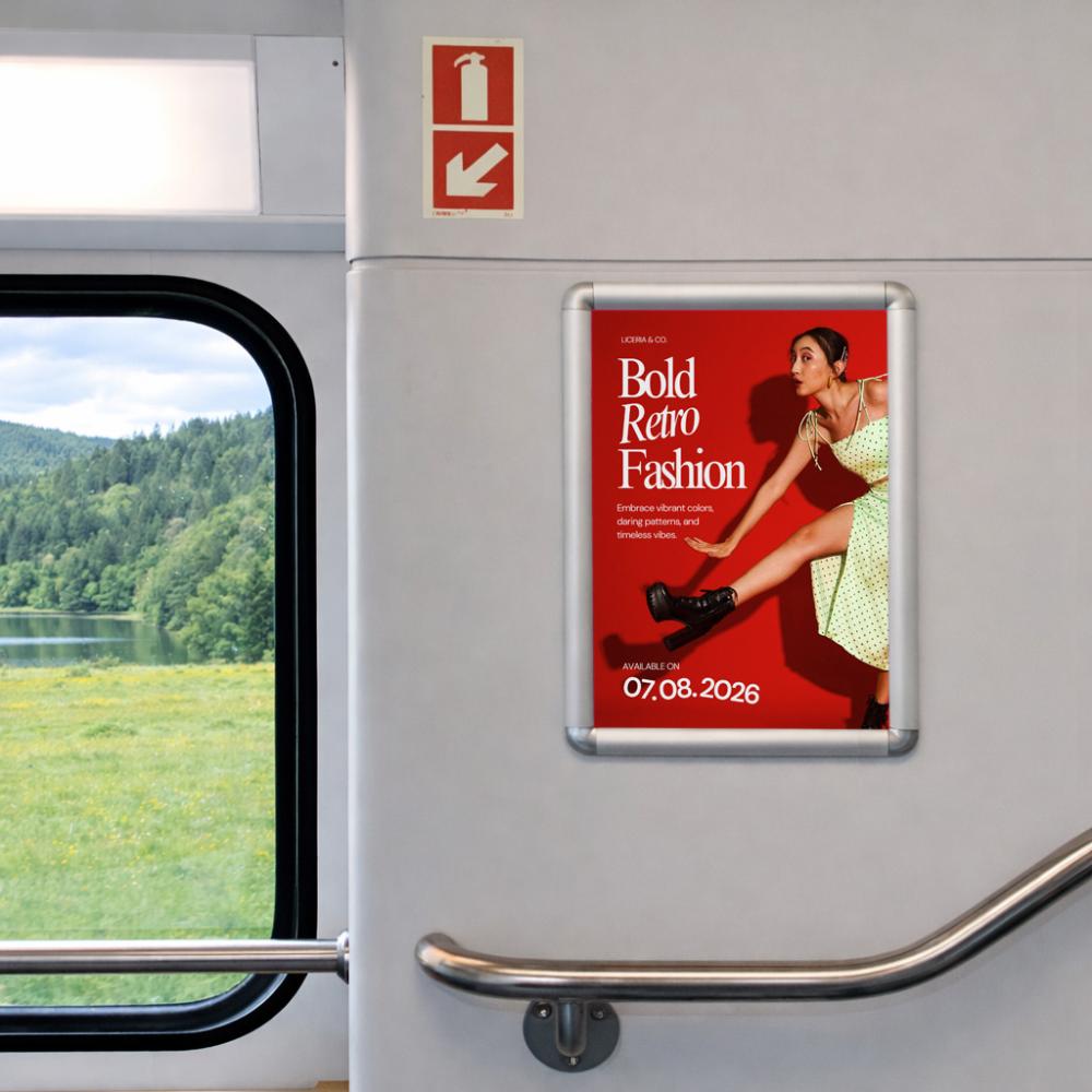 RailPoster imprimé dans un train de berne