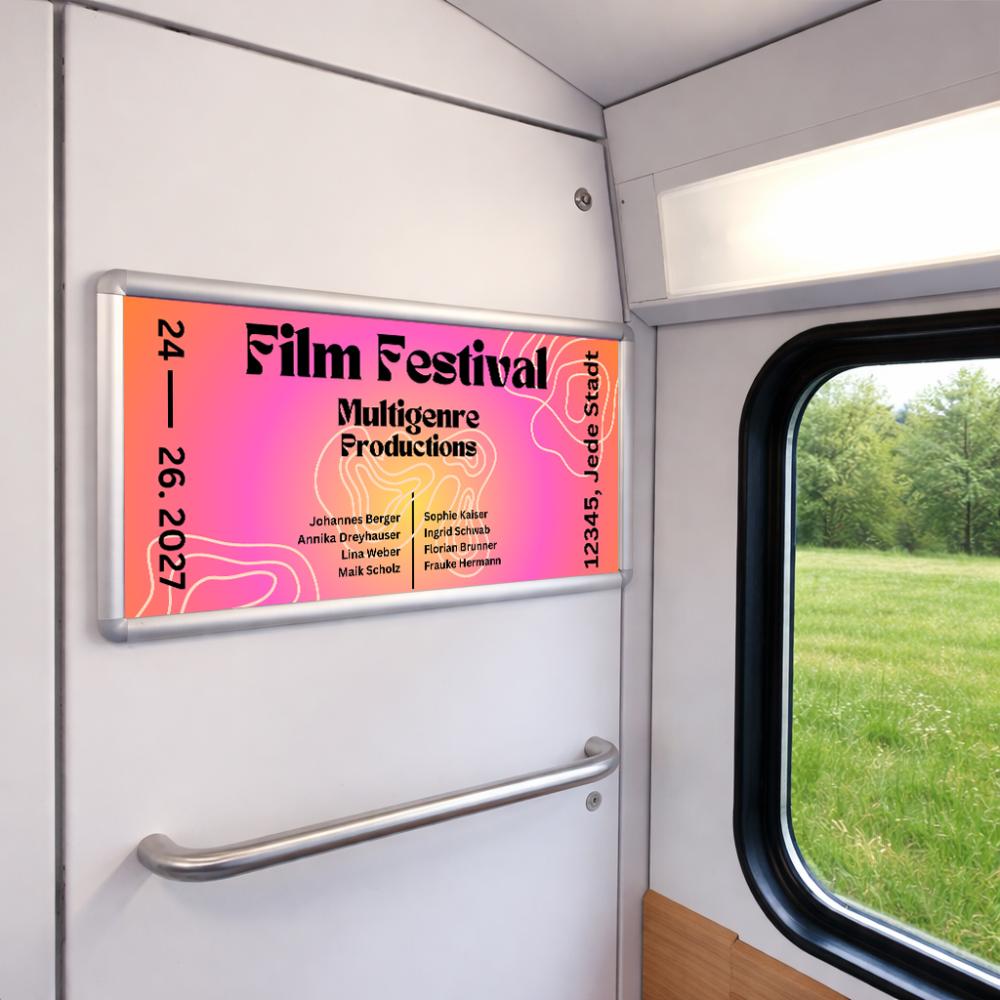 RailPoster imprimé dans un train de berne